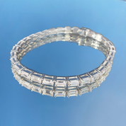 L'Emeraude® East-West Diamond Tennis Bracelet 2*4mm (Platinum)