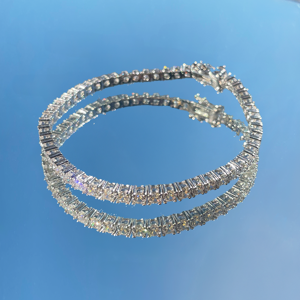La Ronde® Diamond Tennis Bracelet 3mm, Gold Vermeil