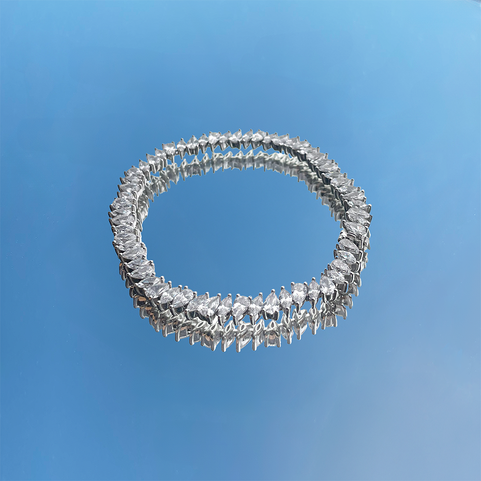 Marquise & Pear Tennis Bracelet, 14K Rose Gold