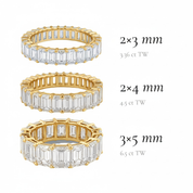 L'Emeraude® Diamond Eternity Band 2x3mm, Gold Vermeil