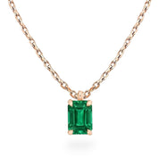 L'Emeraude® Emerald Pendant Necklace, 14K Rose Gold