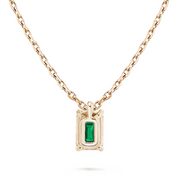 L'Emeraude® Emerald Pendant Necklace, 14K Rose Gold