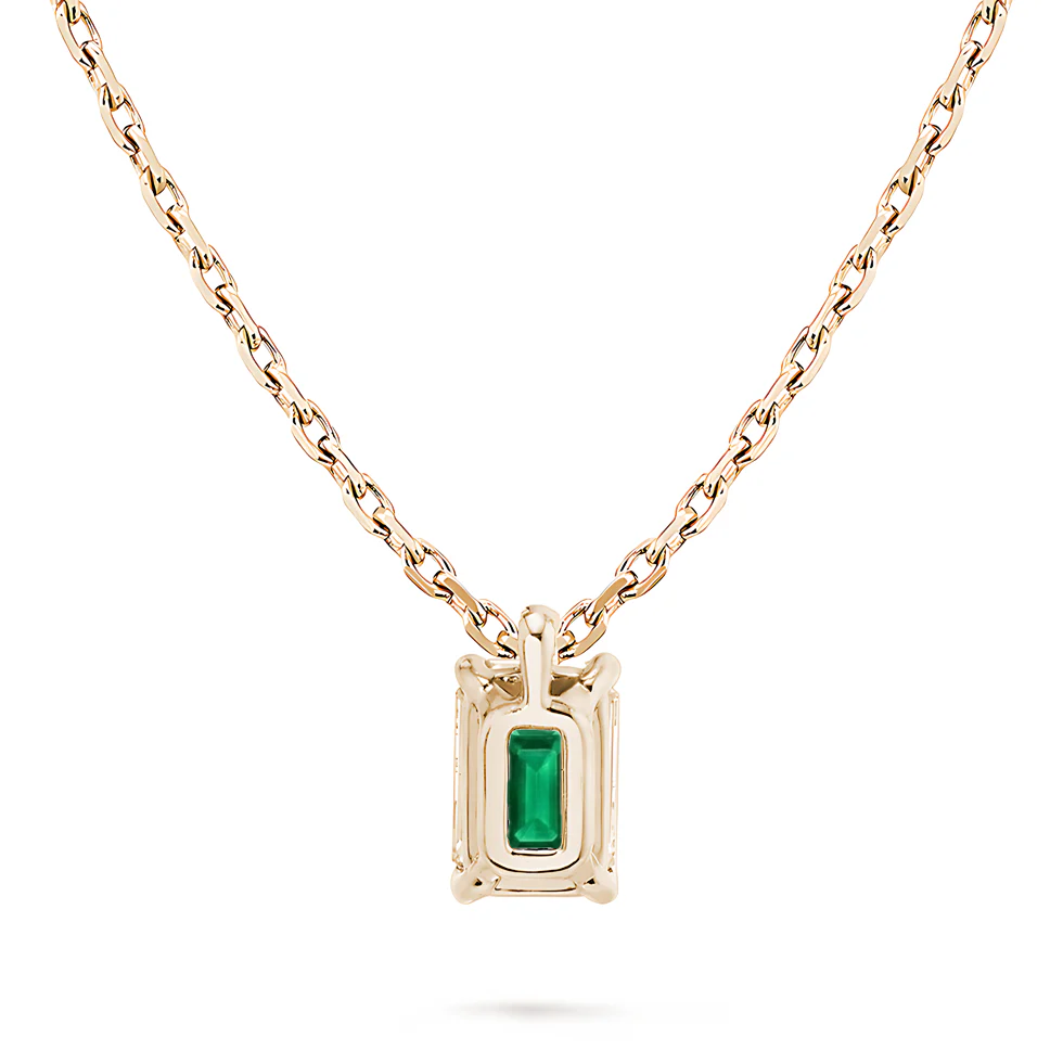 L'Emeraude® Emerald Pendant Necklace, 14K Rose Gold