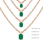 L'Emeraude® Emerald Pendant Necklace, 14K Rose Gold