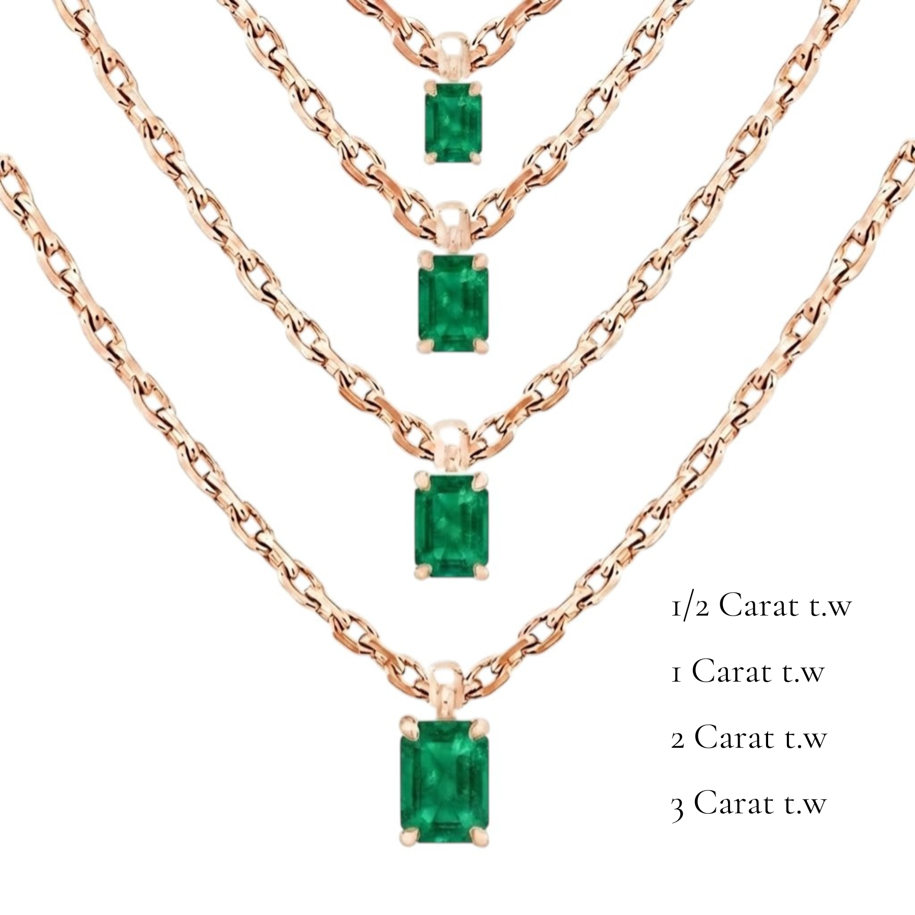 L'Emeraude® Emerald Pendant Necklace, 14K Rose Gold