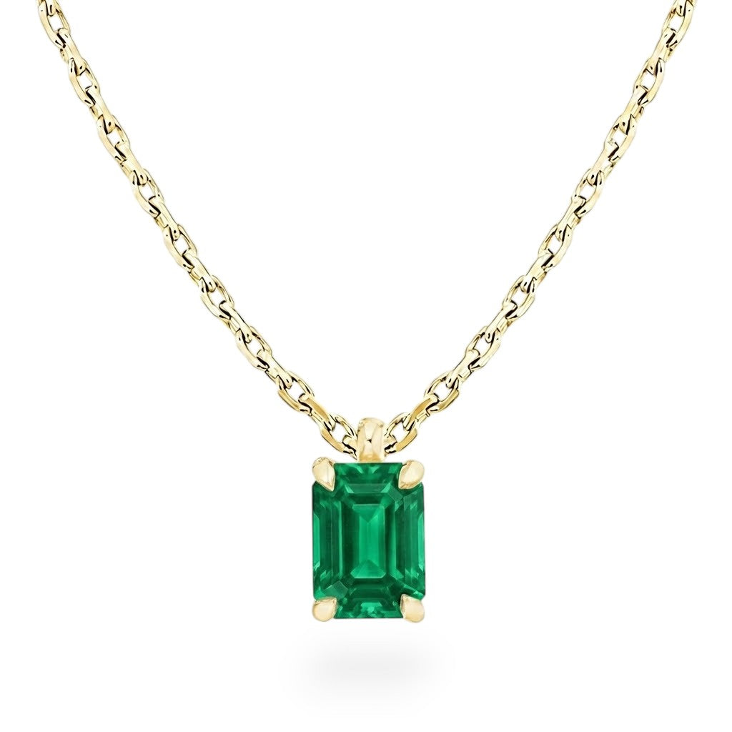 L'Emeraude® Emerald Pendant Necklace, Gold Vermeil