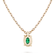 L'Ovale® Emerald Pendant Necklace, 14K Rose Gold