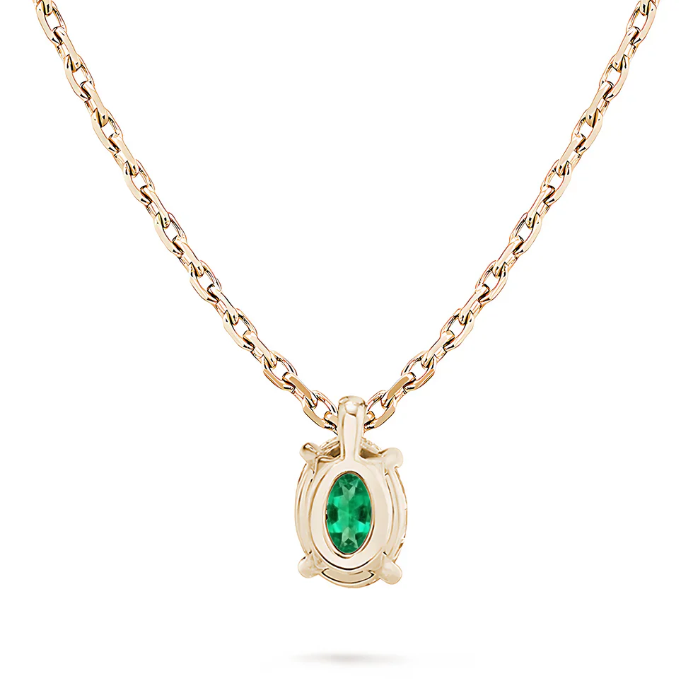 L'Ovale® Emerald Pendant Necklace, 14K Rose Gold