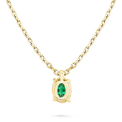 L'Ovale® Emerald Pendant Necklace, Gold Vermeil