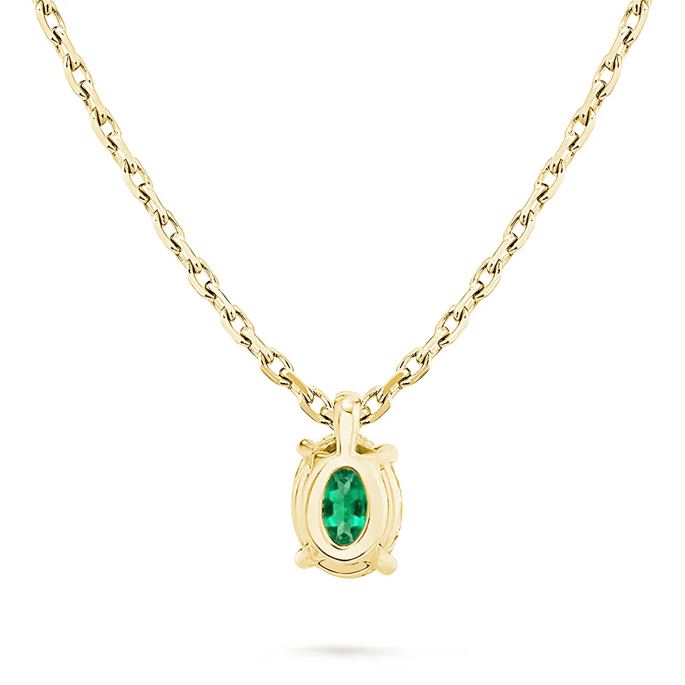 L'Ovale® Emerald Pendant Necklace, Gold Vermeil