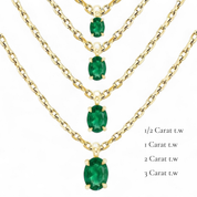 L'Ovale® Emerald Pendant Necklace, Gold Vermeil