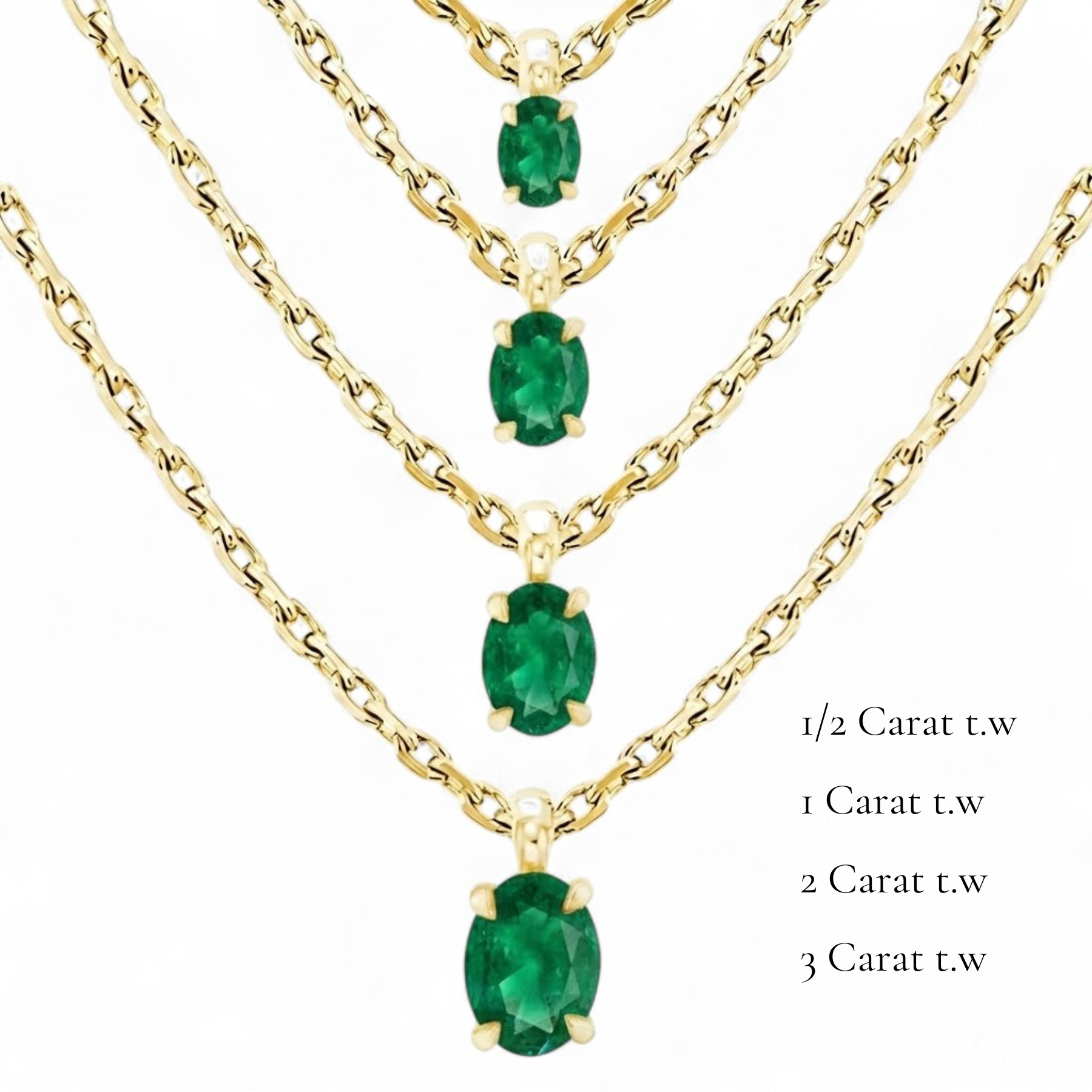 L'Ovale® Emerald Pendant Necklace, Gold Vermeil