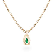 La Poire® Emerald Pendant Necklace, 14K Rose Gold