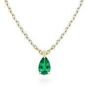La Poire® Emerald Pendant Necklace, 14K Gold