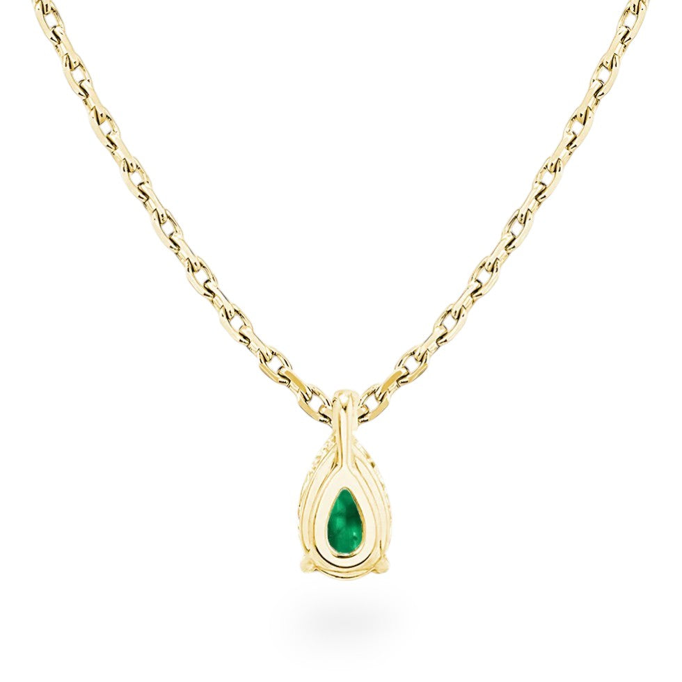 La Poire® Emerald Pendant Necklace, 14K Gold