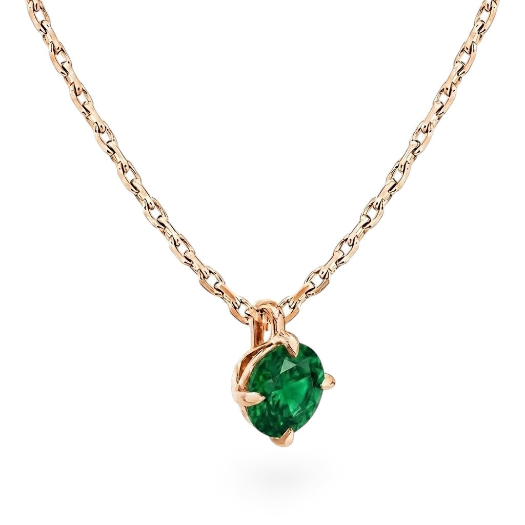 La Ronde® Emerald Pendant Necklace, 14K Rose Gold