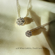 La Fleur® Diamond Pendant Necklace, 14K White Gold