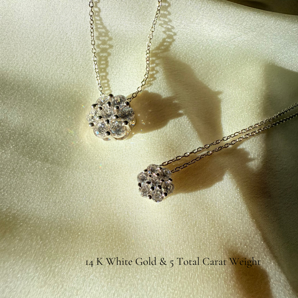La Fleur® Diamond Pendant Necklace, 14K White Gold