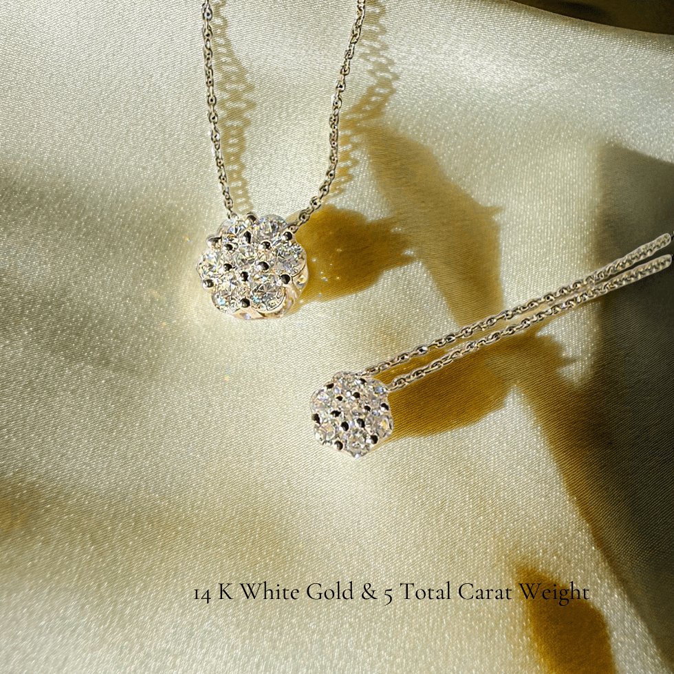 La Fleur® Diamond Pendant Necklace, 14K White Gold
