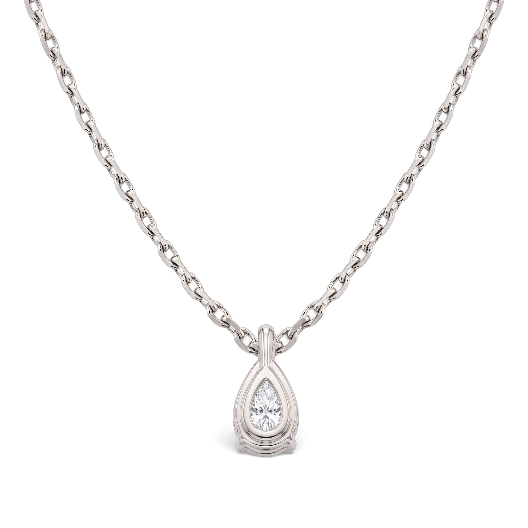 La Poire® Diamond Pendant Necklace, Sterling Silver
