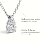 La Poire® Diamond Pendant Necklace, Sterling Silver