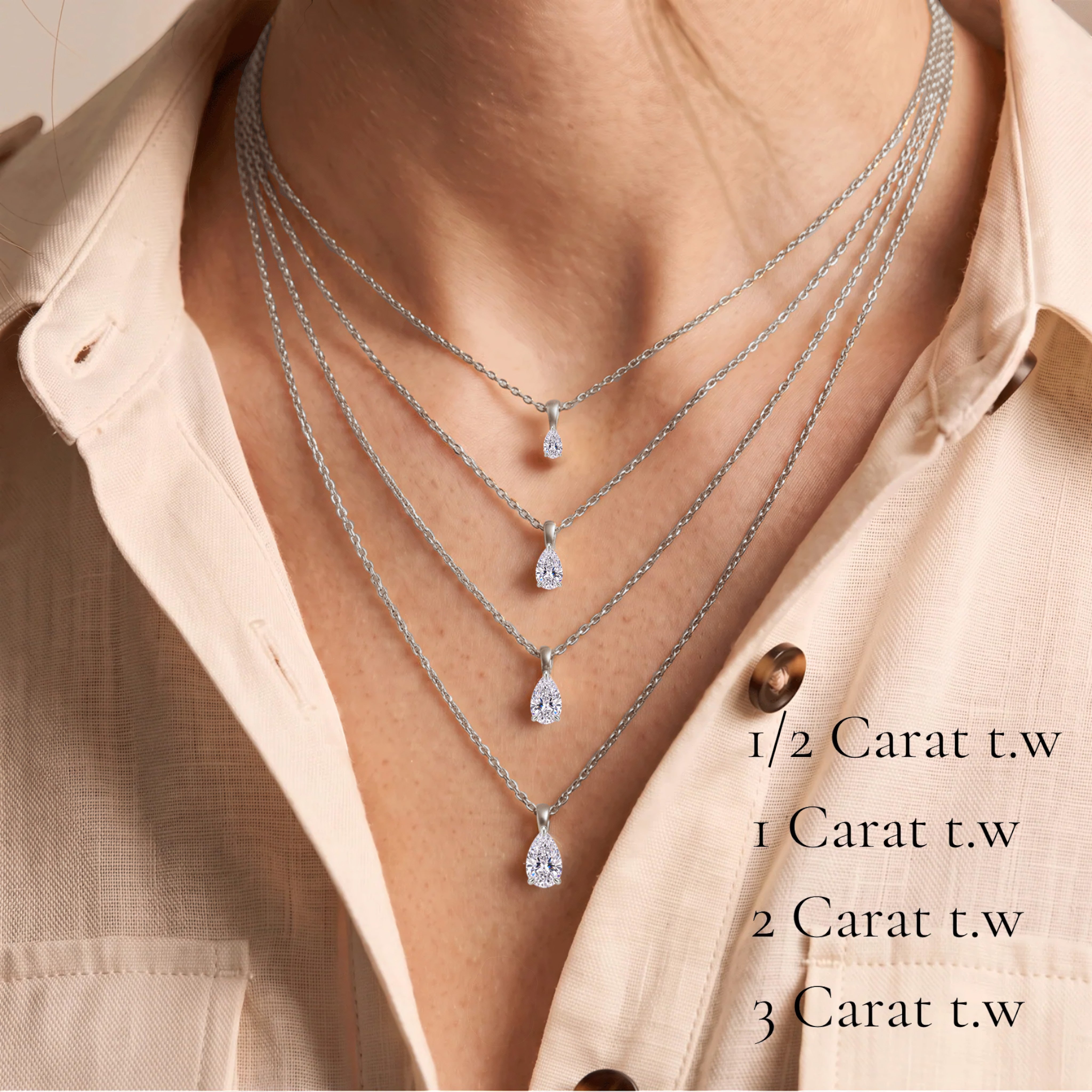 La Poire® Diamond Pendant Necklace, Sterling Silver