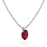 L'Ovale® Ruby Pendant Necklace, 14K White Gold