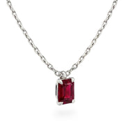 L'Emeraude® Ruby Pendant Necklace, 14K White Gold