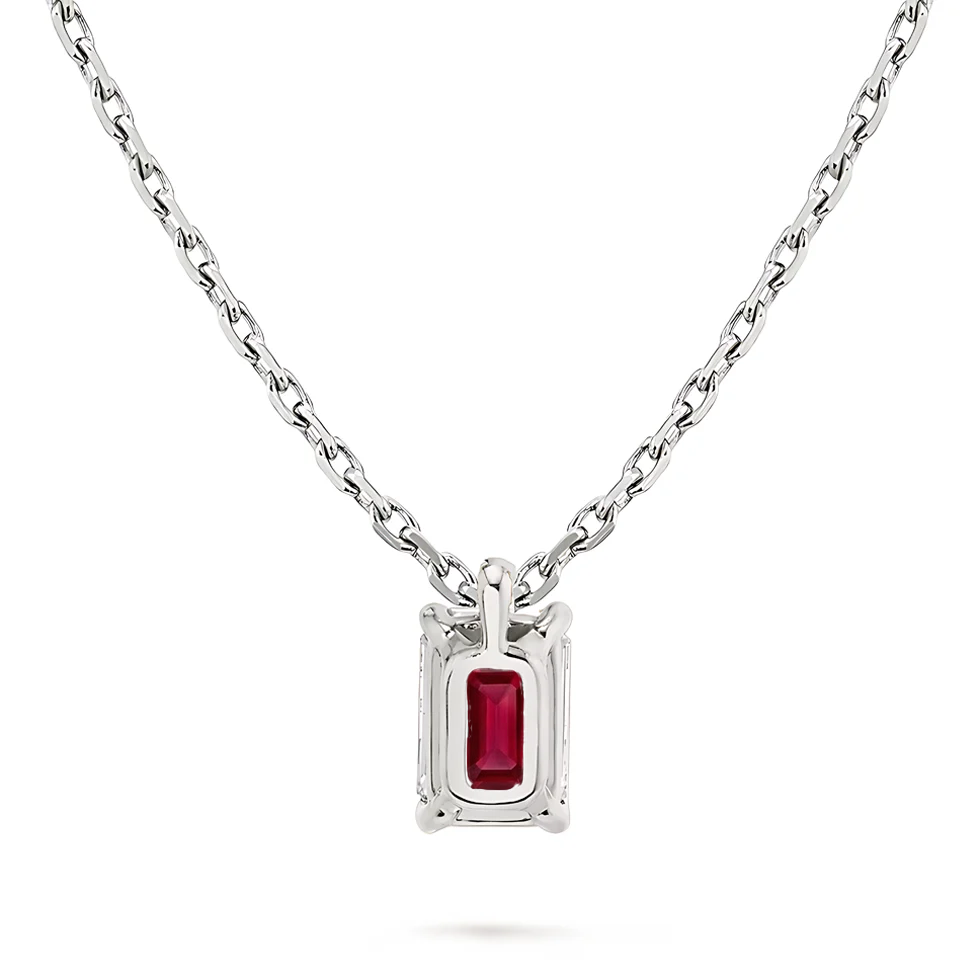 L'Emeraude® Ruby Pendant Necklace, 14K White Gold