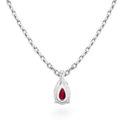 La Poire® Ruby Pendant Necklace, Sterling Silver
