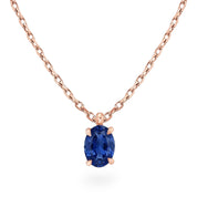 L'Ovale® Sapphire Pendant Necklace, 14K Rose Gold