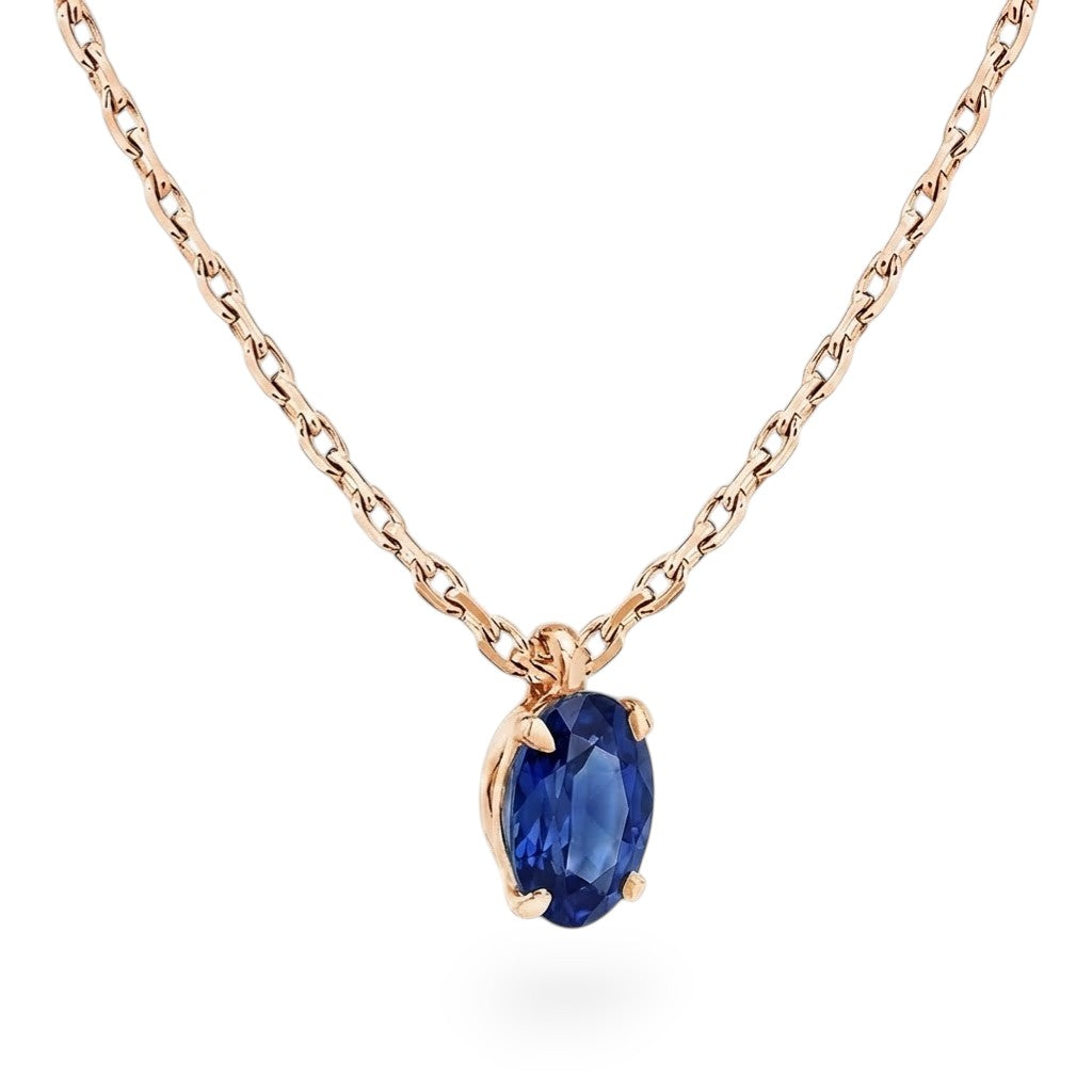 L'Ovale® Sapphire Pendant Necklace, 14K Rose Gold