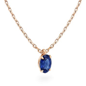 L'Ovale® Sapphire Pendant Necklace, 14K Rose Gold