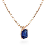 L'Emeraude® Sapphire Pendant Necklace, 14K Rose Gold