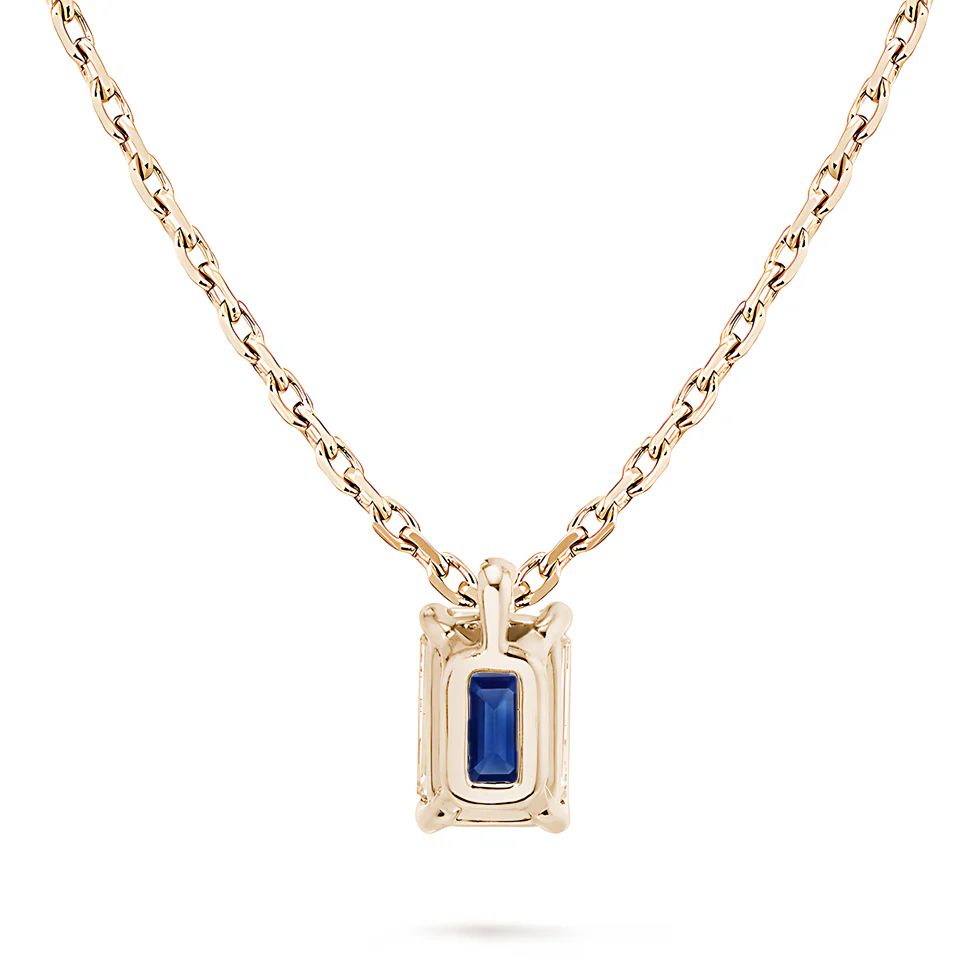 L'Emeraude® Sapphire Pendant Necklace, 14K Rose Gold