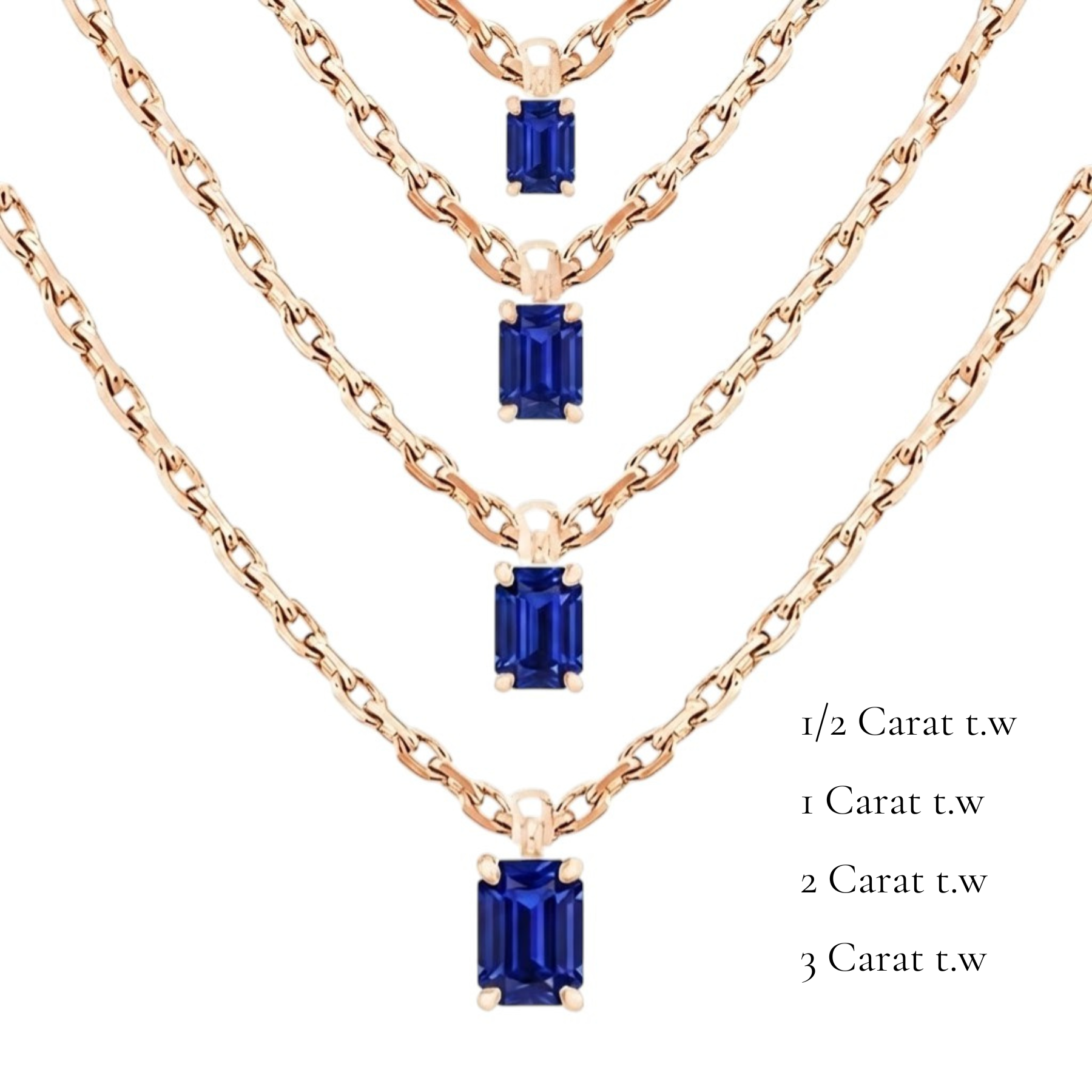 L'Emeraude® Sapphire Pendant Necklace, 14K Rose Gold