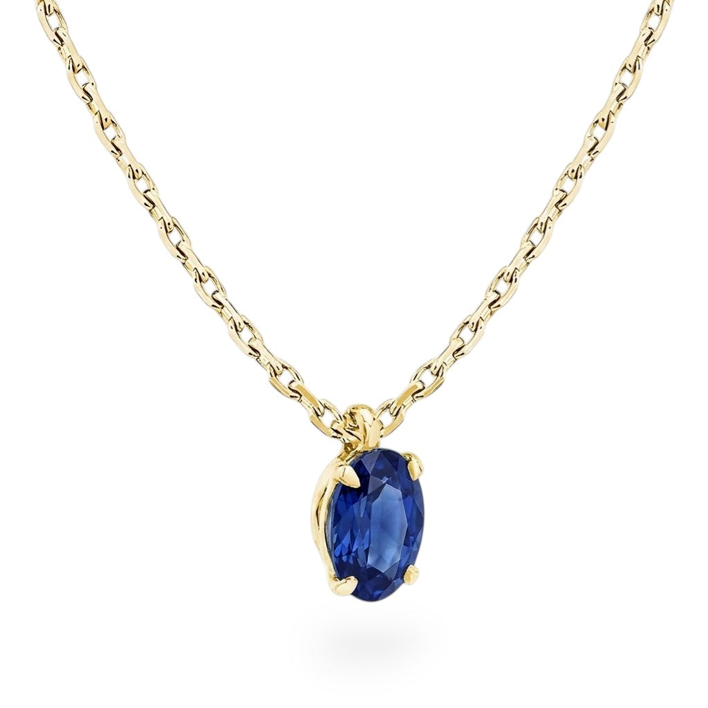 L'Ovale® Sapphire Pendant Necklace, Gold Vermeil