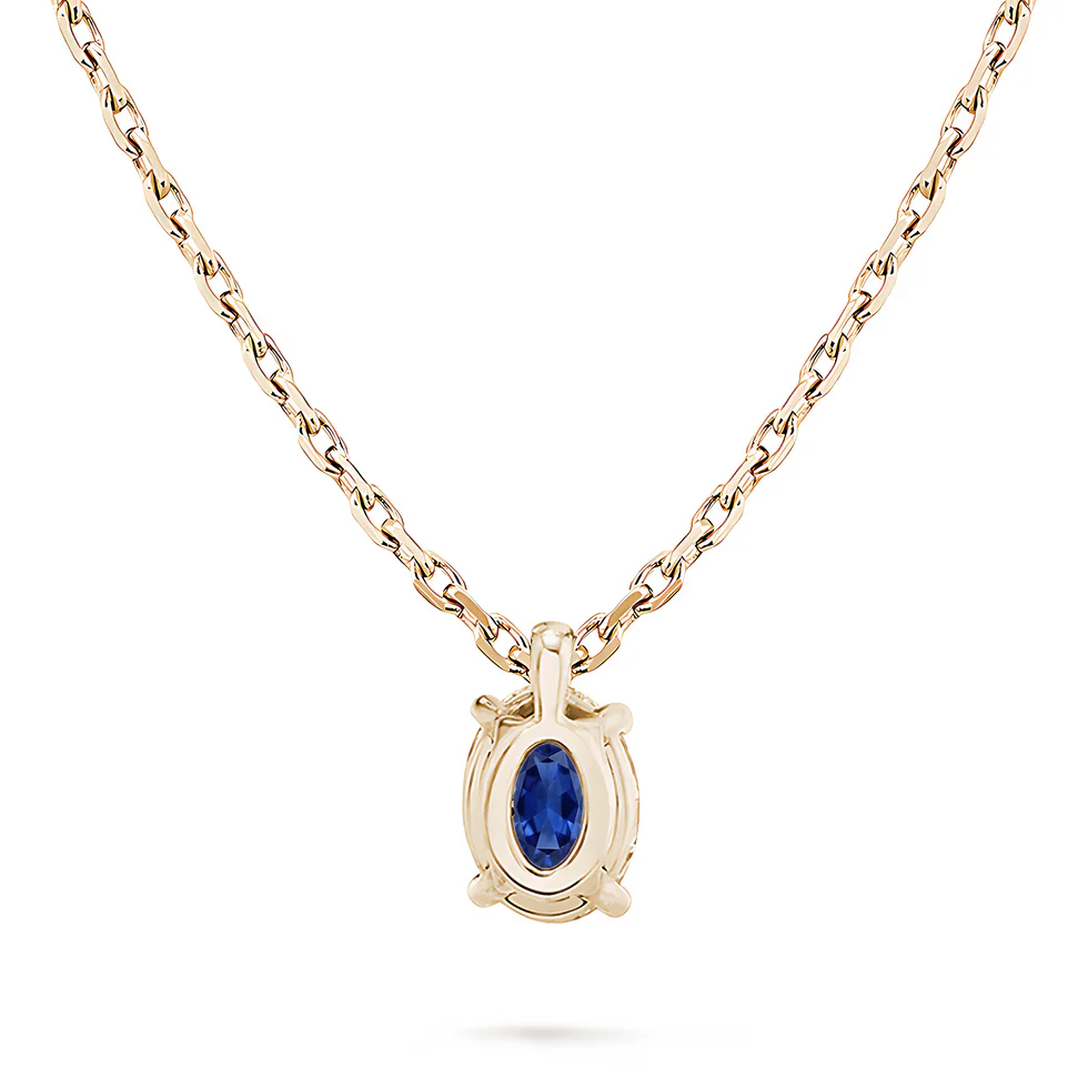 L'Ovale® Sapphire Pendant Necklace, 14K Rose Gold