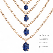 L'Ovale® Sapphire Pendant Necklace, 14K Rose Gold