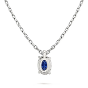 L'Ovale® Sapphire Pendant Necklace, Sterling Silver