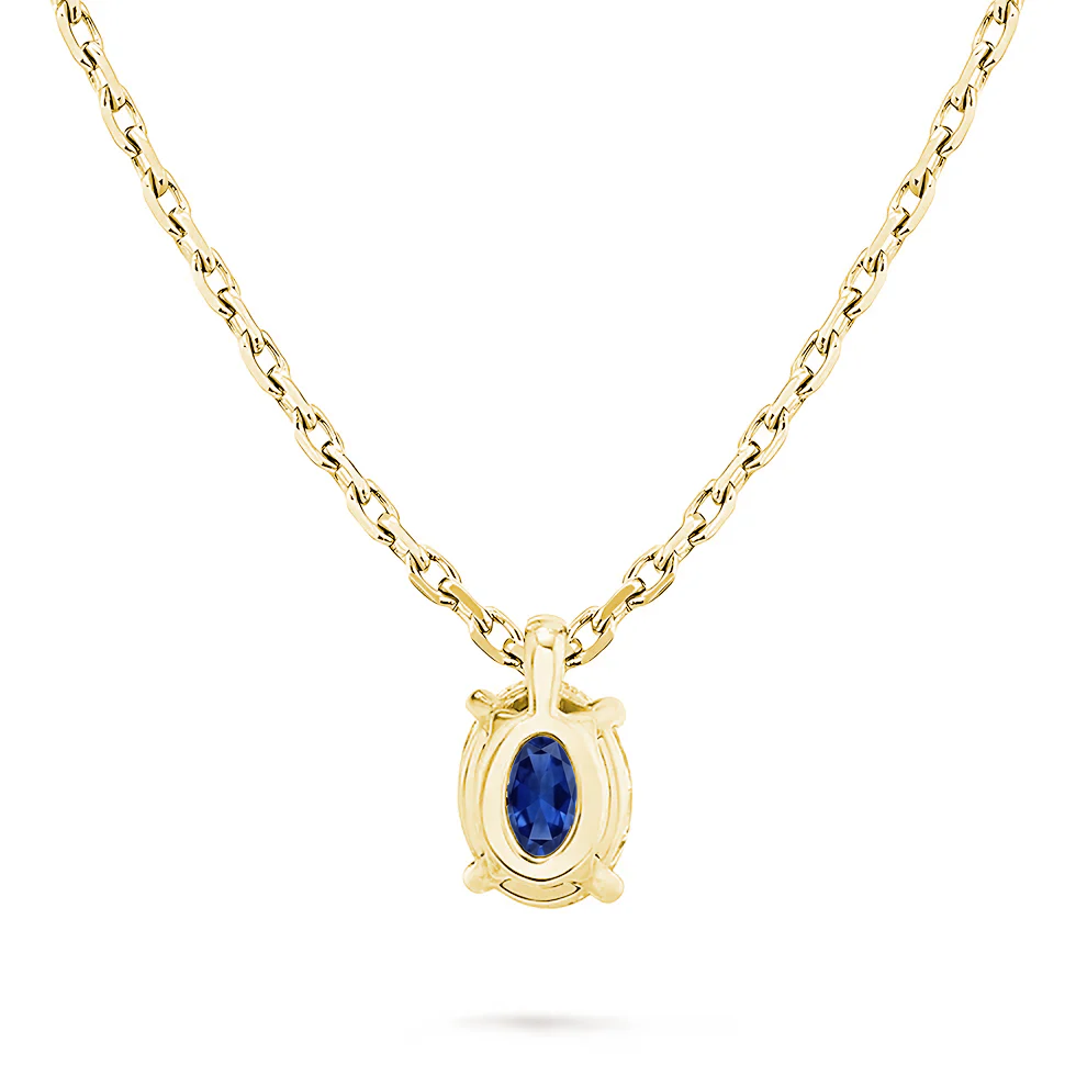 L'Ovale® Sapphire Pendant Necklace, Gold Vermeil