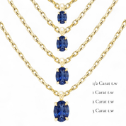 L'Ovale® Sapphire Pendant Necklace, Gold Vermeil