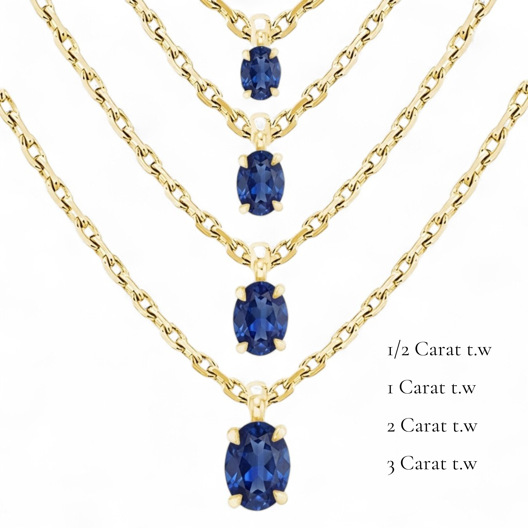 L'Ovale® Sapphire Pendant Necklace, Gold Vermeil