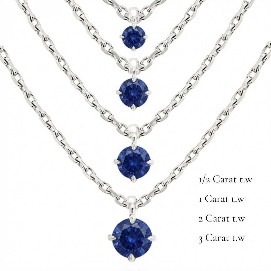 La Ronde® Sapphire Pendant Necklace, Sterling Silver