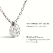 La Poire® Bezel Diamond Pendant Necklace, Platinum