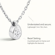 La Poire® Bezel Diamond Pendant Necklace, Platinum