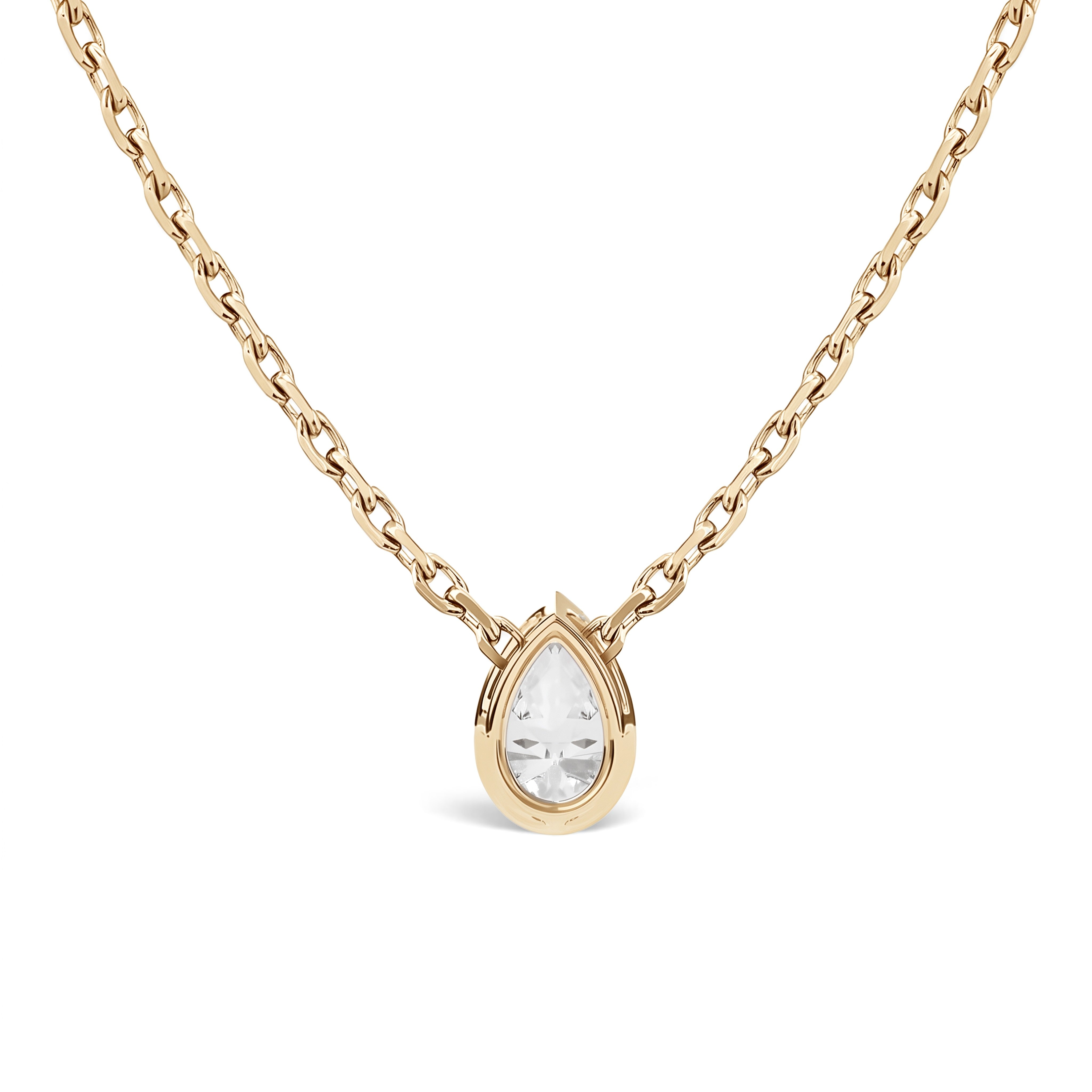La Poire® Bezel Diamond Pendant Necklace, Gold Vermeil