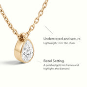 La Poire® Bezel Diamond Pendant Necklace, 14K Yellow Gold
