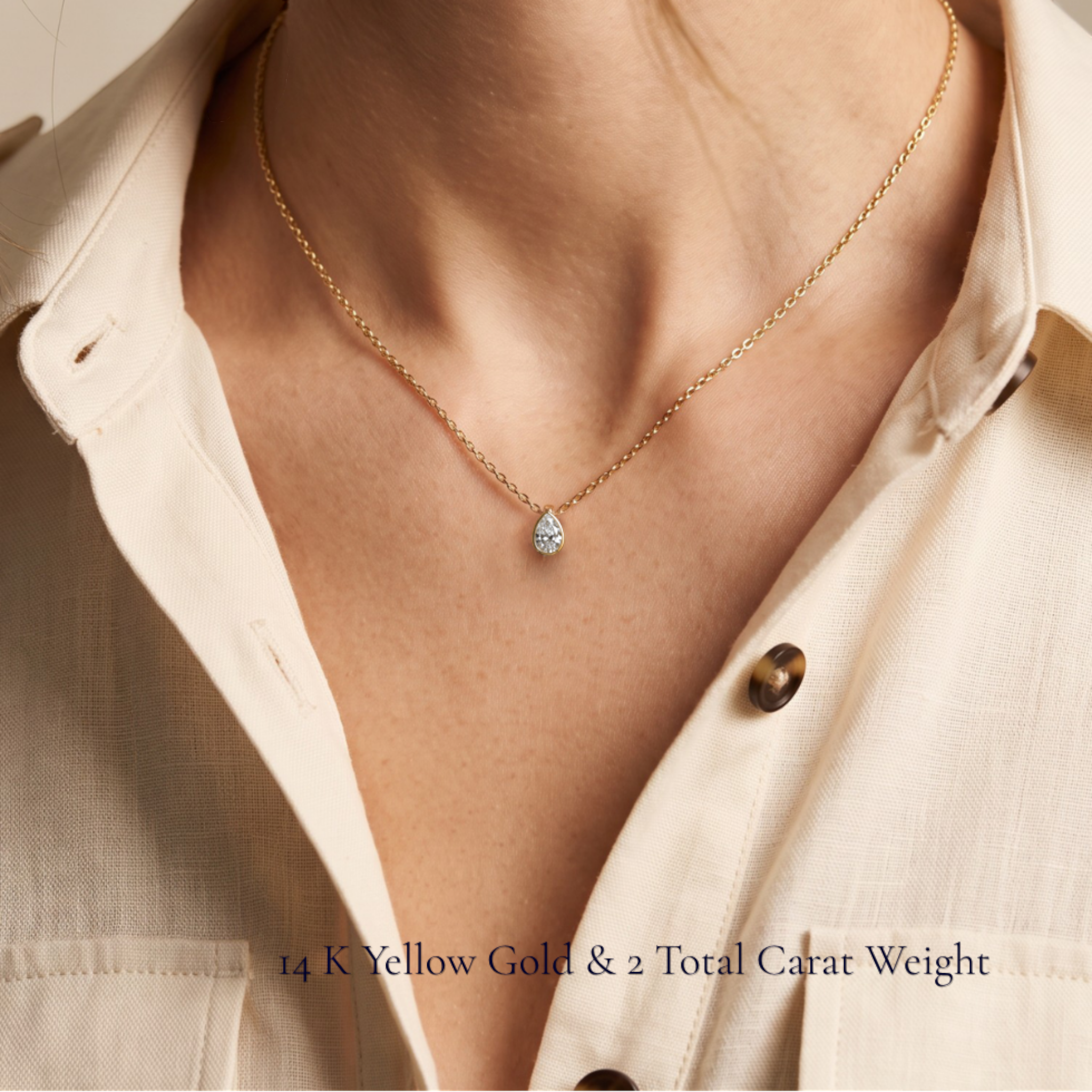 La Poire® Bezel Diamond Pendant Necklace, Platinum