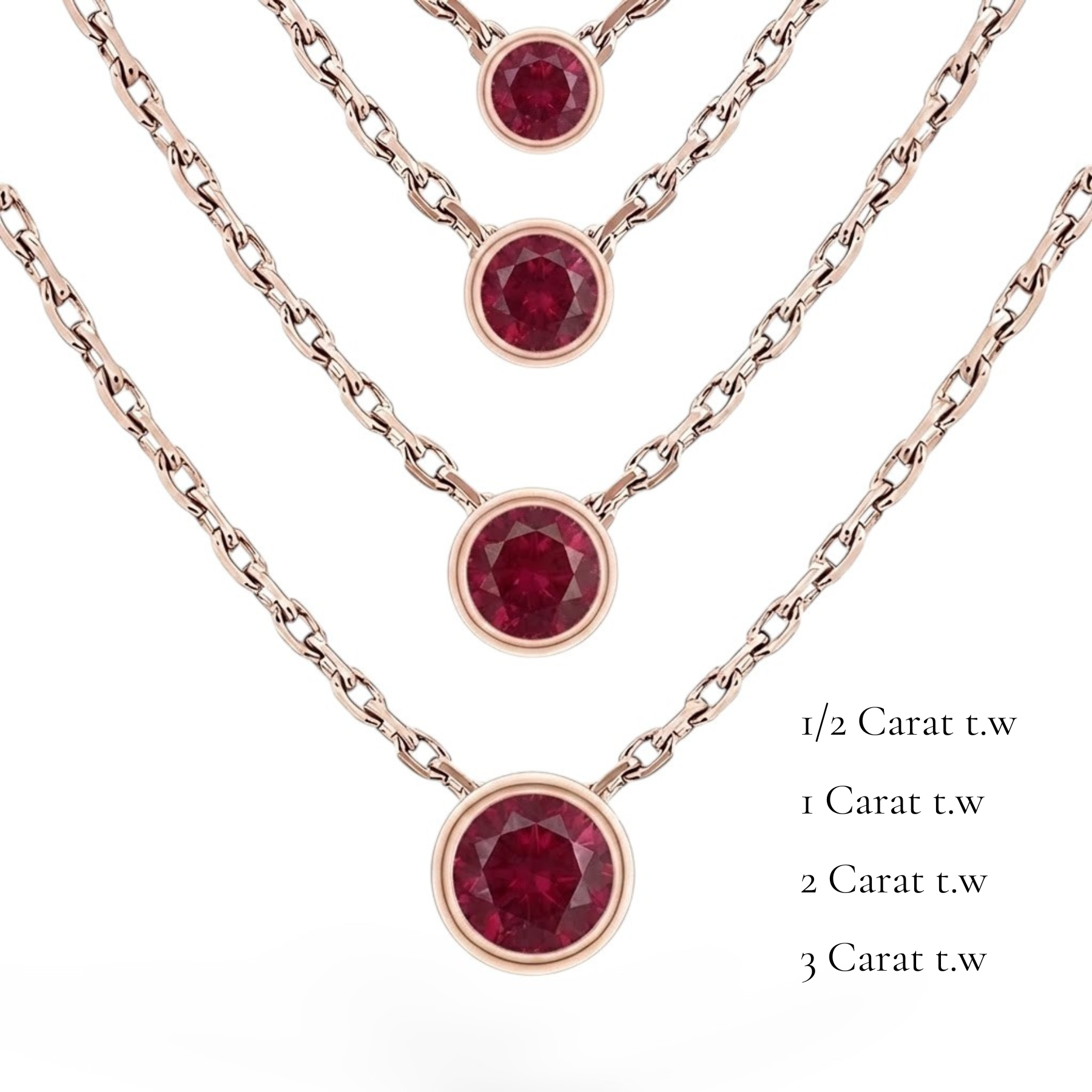 La Ronde® Bezel Ruby Pendant Necklace, 14K Rose Gold